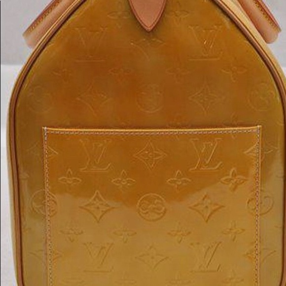 Stunning Vernis Boston Yellow Patent Leather Weekend/Travel Bag - Picture 3 of 16